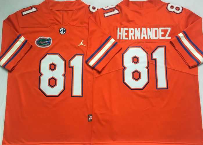 Men Florida Gators #81 Hernandez Orange 2025 NCAA Jersey->ncaa teams->NCAA Jersey